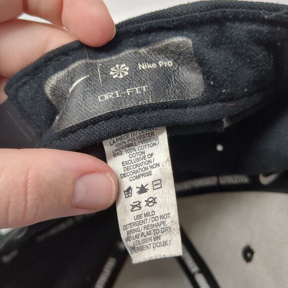 Nike Swoosh Snapback Hat Black One Size Embroidered Logo Adjustable - Picture 9 of 10